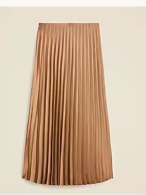 J. Crew Pleated Midi Skirt in Camel